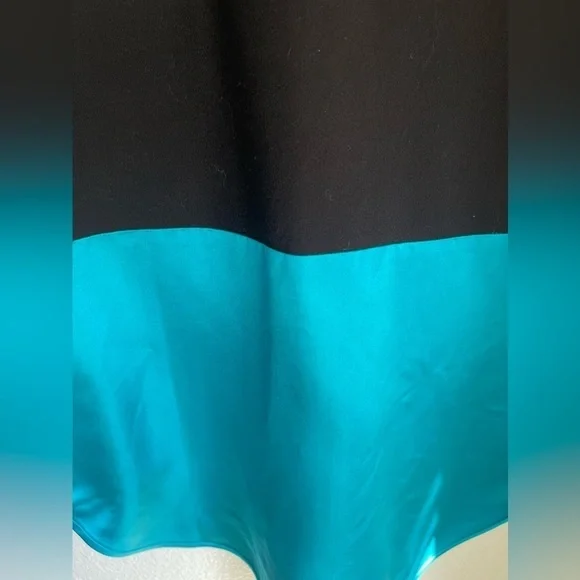 Cynthia rowley combo crew neck tunic dress black/ teal - Picture 2 of 9